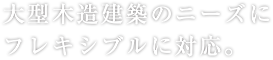 大型木造建築のニーズにフレキシブルに対応。